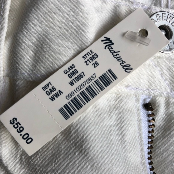 NWT Madewell White Denim Shorts - Picture 6 of 7